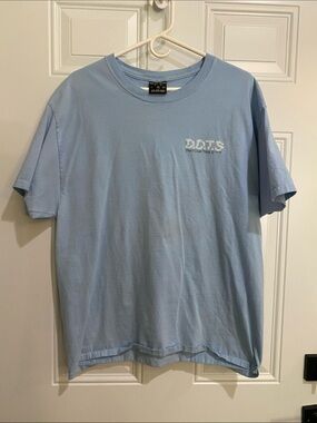 DONT OVER THINK SH!T.  Dots Pale Blue Tee with Chest Logo - Men's Short Sleeve